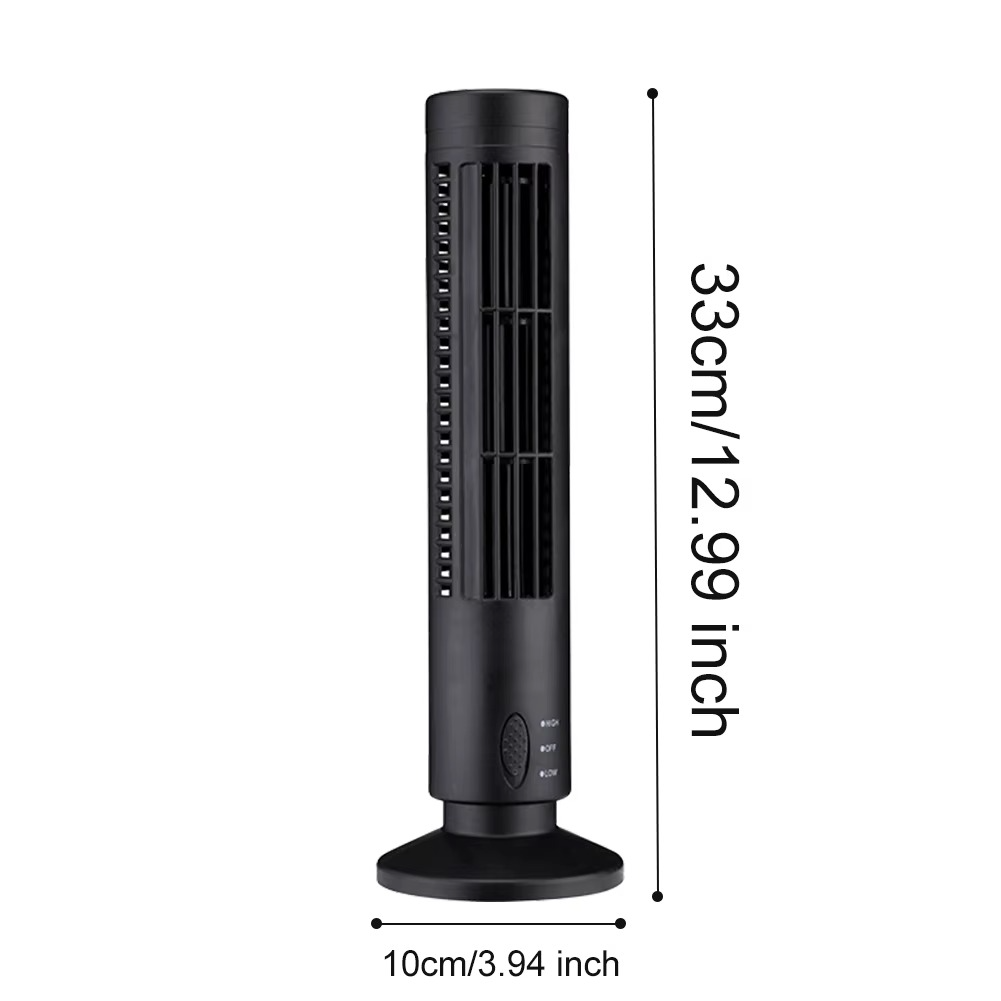 USB LED Tower Fan Bladeless Cooling Fan 90 Degree Oscillating Quiet Desk Fan Portable Electric Floor Fan for Living Room Bedroom