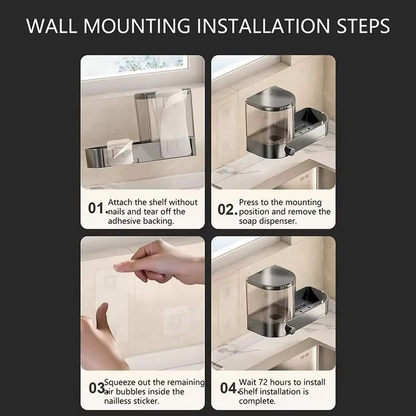 Wall Mounted Soap Dispenser With Sponge Holder Drain