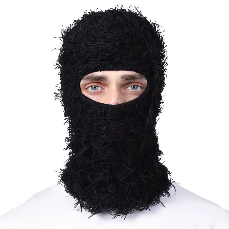 Balaclava Distressed Knitted Full Face Ski Mask