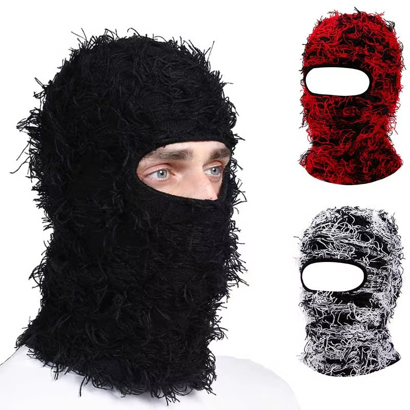 Balaclava Distressed Knitted Full Face Ski Mask
