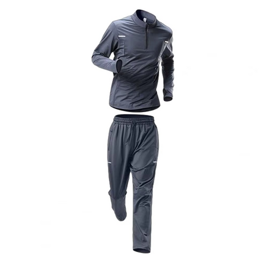 Stand Collar Zipper Men's Sportswear Set Training