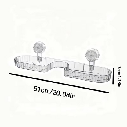 1-Piece Suction Cup Washbasin Storage Rack for Bathroom