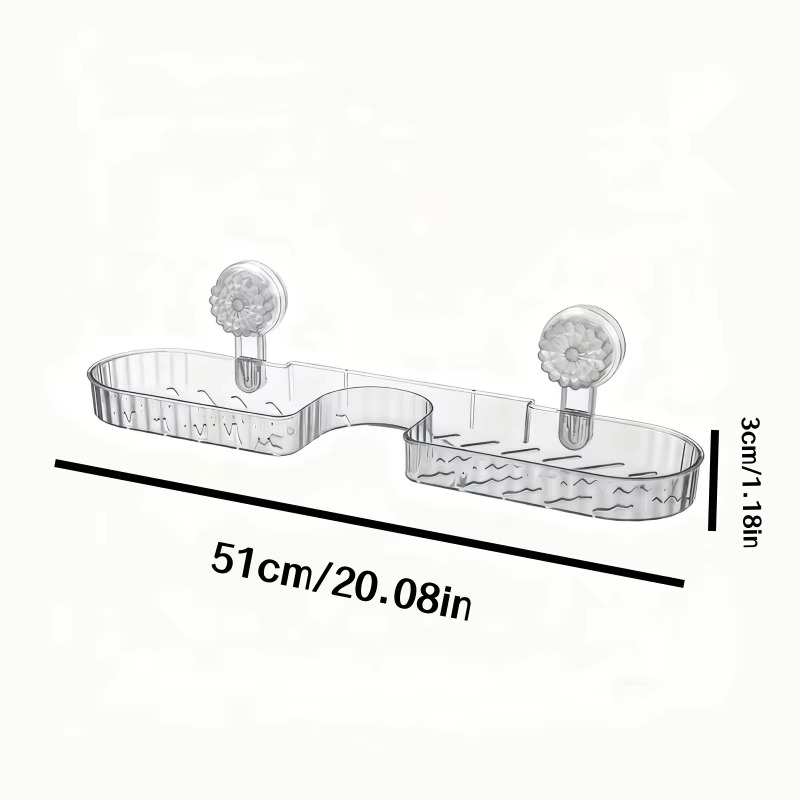 1-Piece Suction Cup Washbasin Storage Rack for Bathroom