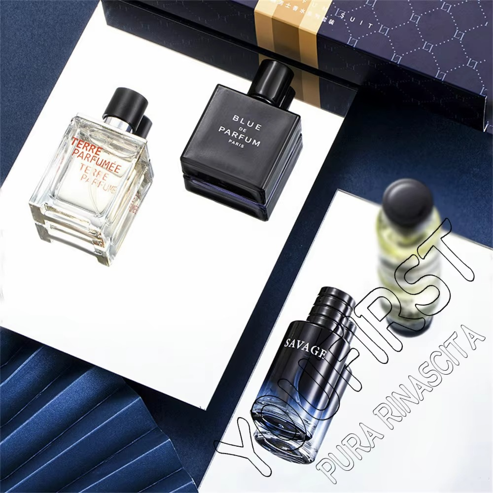 Luxury Brand Perfume Men Cologne Parfums Homme Gift Box 4Pcs Set 100ml Perfumes Masculinos Natural Floral Fruity Scent SprayLuxury