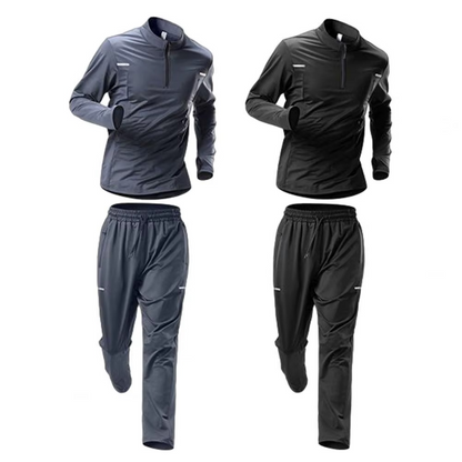 Stand Collar Zipper Men's Sportswear Set Training