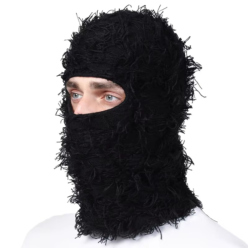 Balaclava Distressed Knitted Full Face Ski Mask