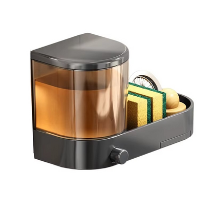 Wall Mounted Soap Dispenser With Sponge Holder Drain