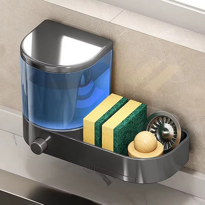 Wall Mounted Soap Dispenser With Sponge Holder Drain