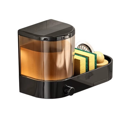 Wall Mounted Soap Dispenser With Sponge Holder Drain