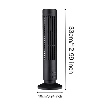 USB LED Tower Fan Bladeless Cooling Fan 90 Degree Oscillating Quiet Desk Fan Portable Electric Floor Fan for Living Room Bedroom